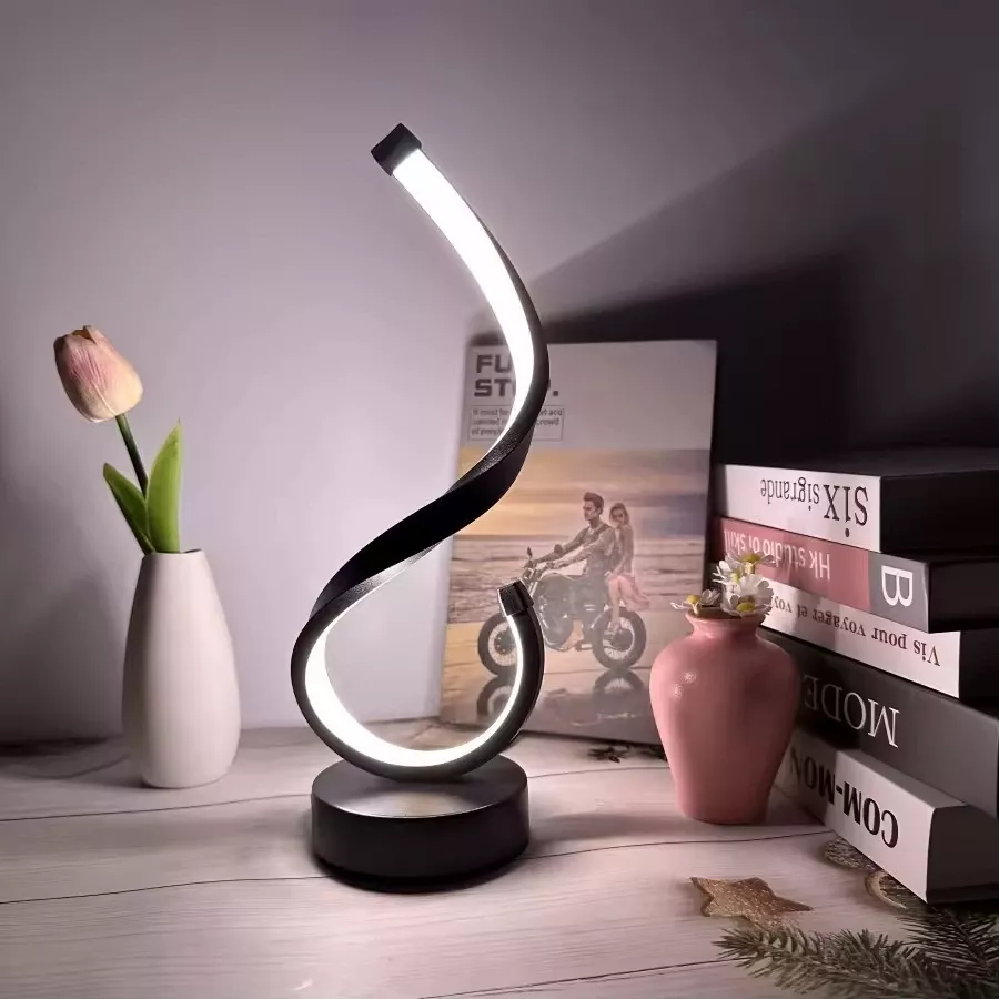 Lampe de chevet design spirale LED 