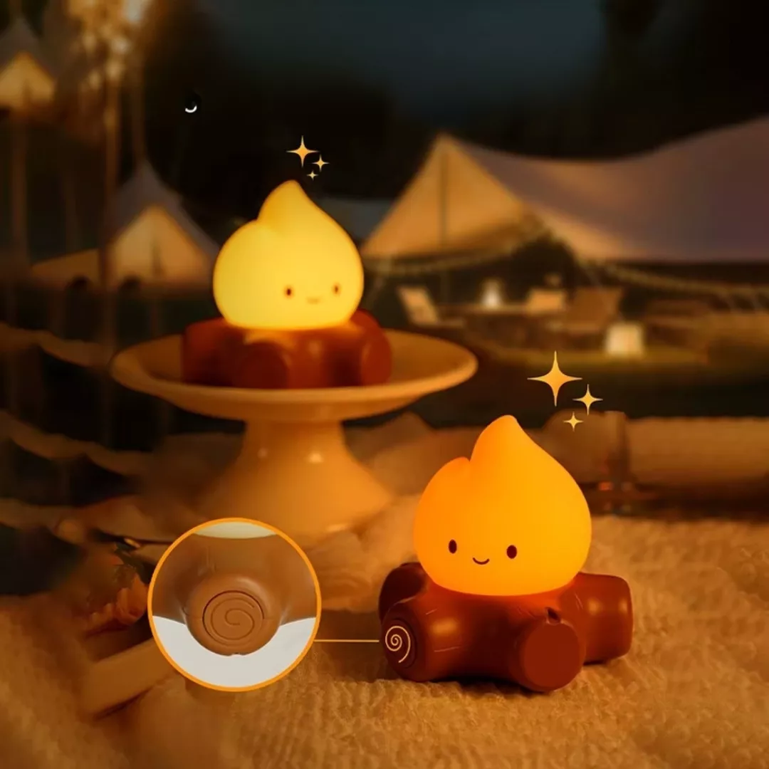 Lampe de chevet enfant feu de camp 