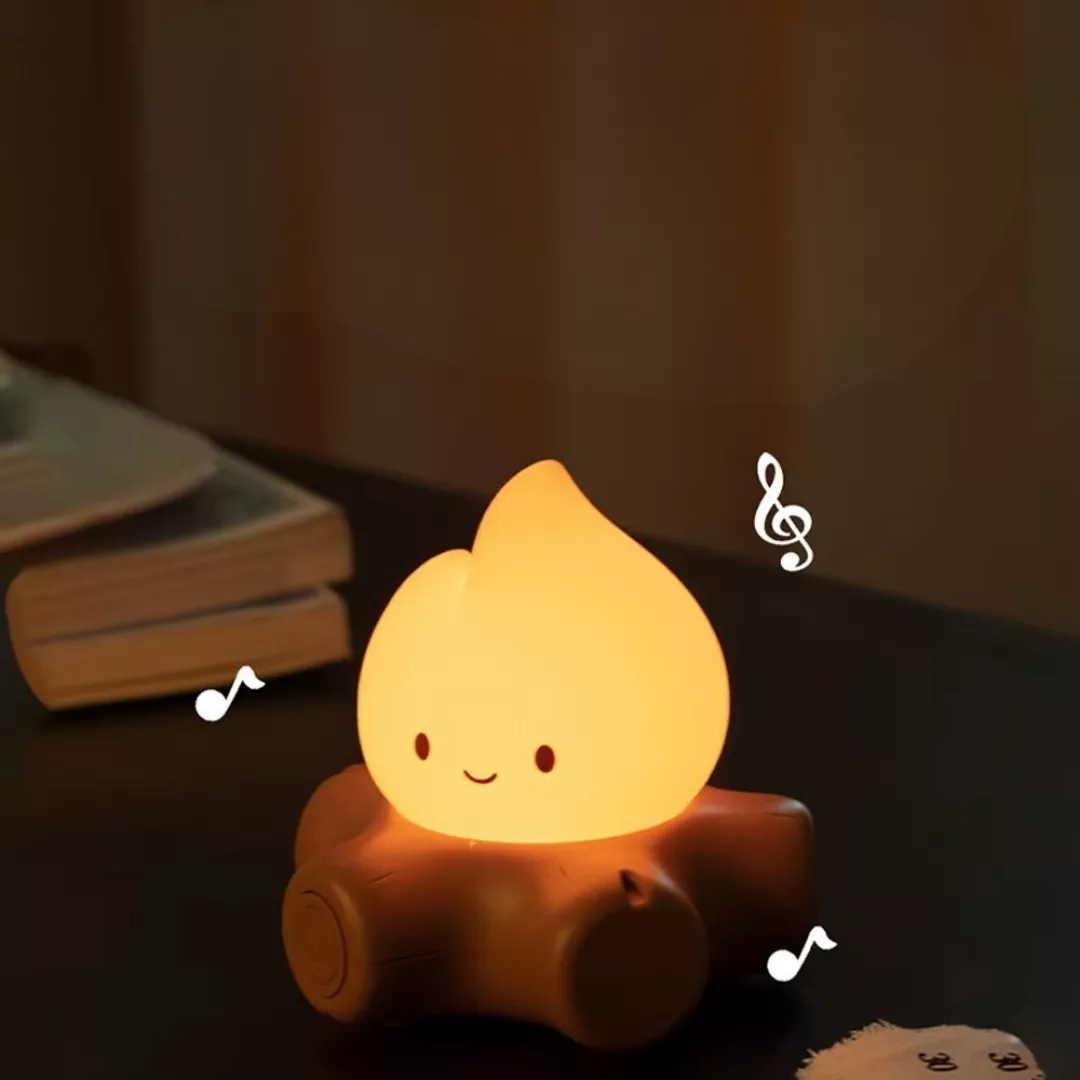 Lampe de chevet enfant feu de camp 