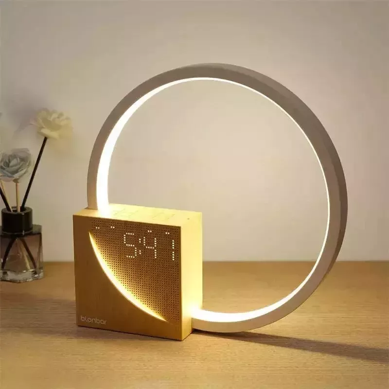 Lampe de chevet tactile 3-en-1 réveil veilleuse et bruit blanc