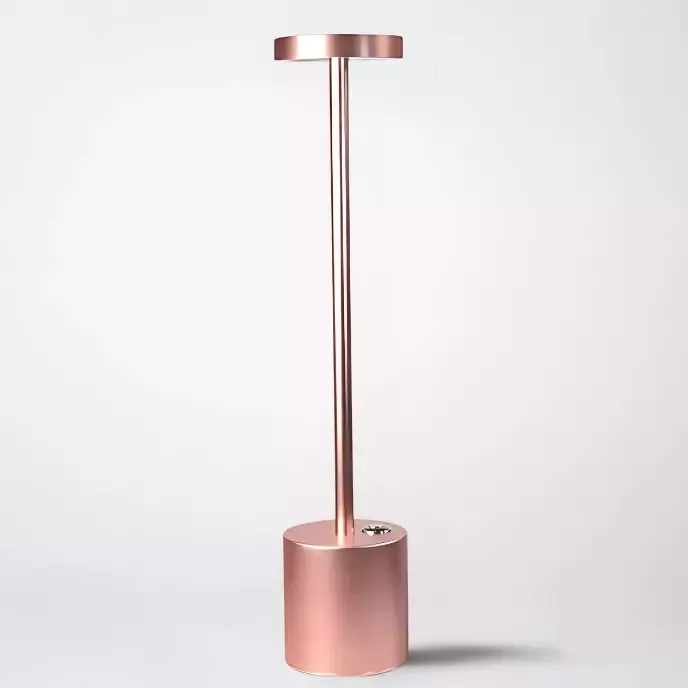 Lampe de chevet sans fil tactile design métal brossé 