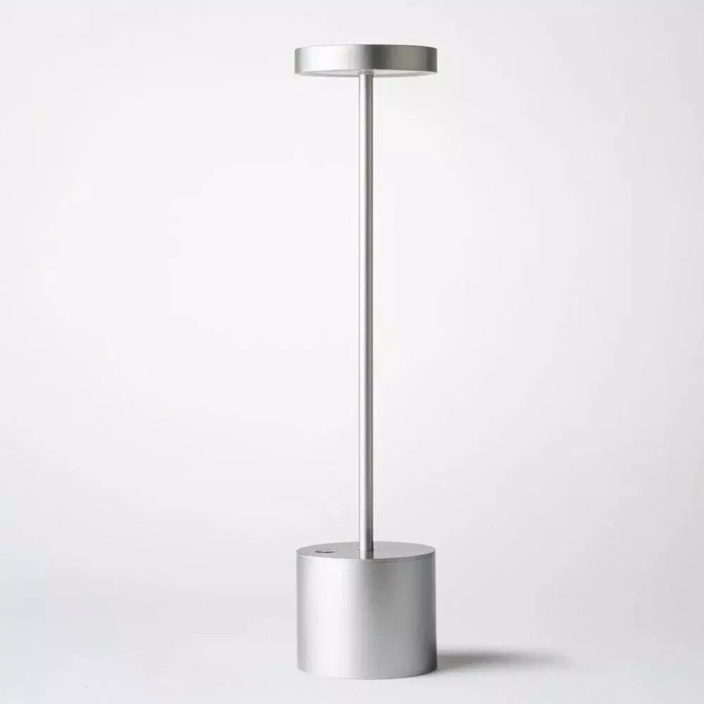 Lampe de chevet sans fil tactile design métal brossé 