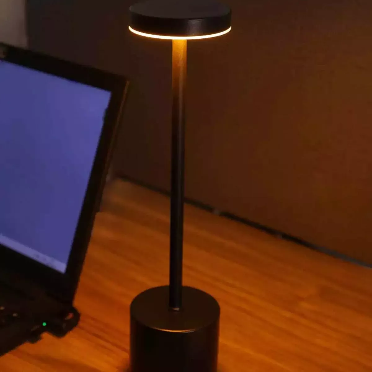 Lampe de chevet sans fil tactile design métal brossé 