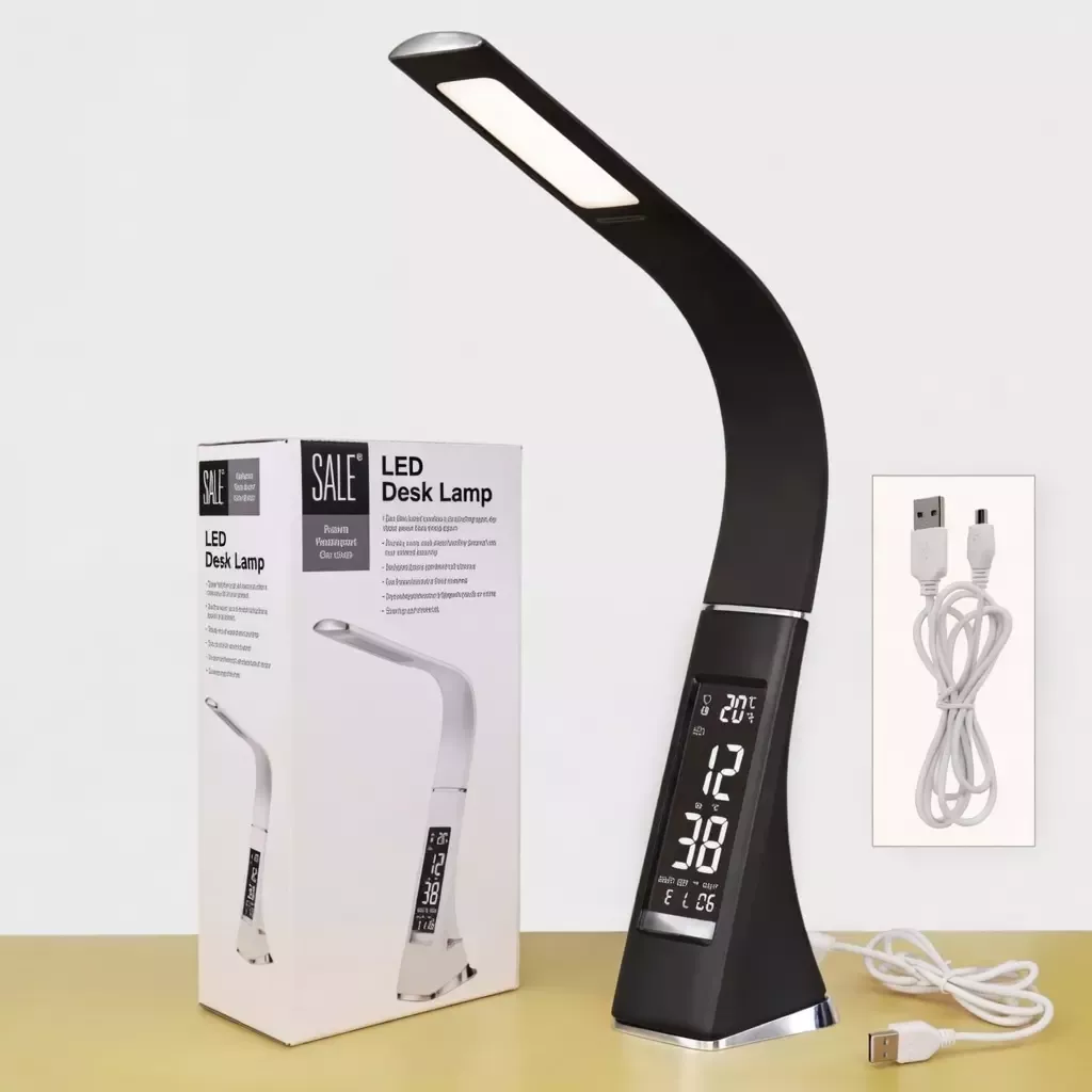Lampe de chevet design tactile flexible Horloge 