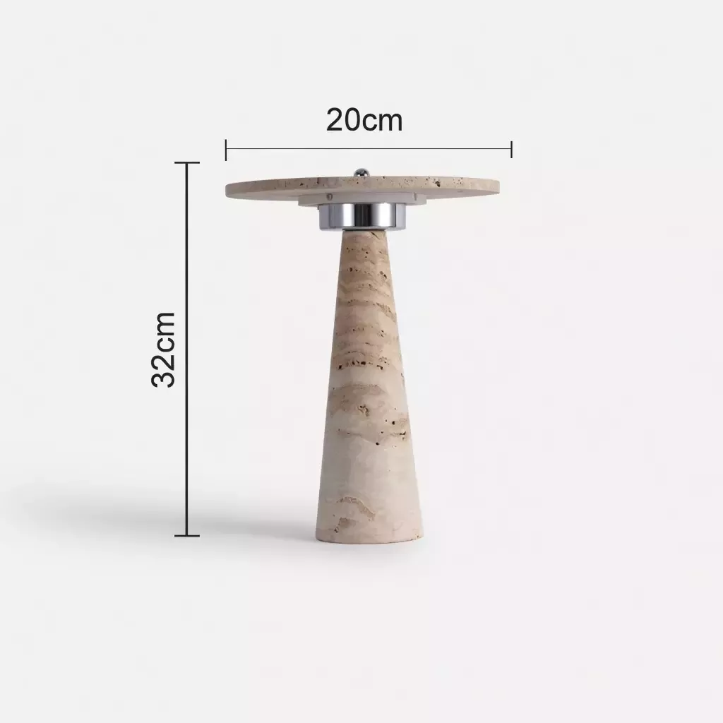 Lampe de chevet design travertin champignon 
