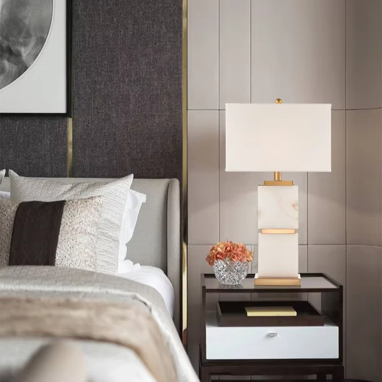 Lampe de chevet design marbre minimaliste luxe