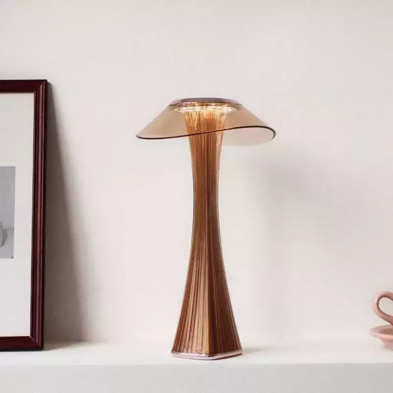 Lampe de chevet tactile acrylique brillant sans fil USB