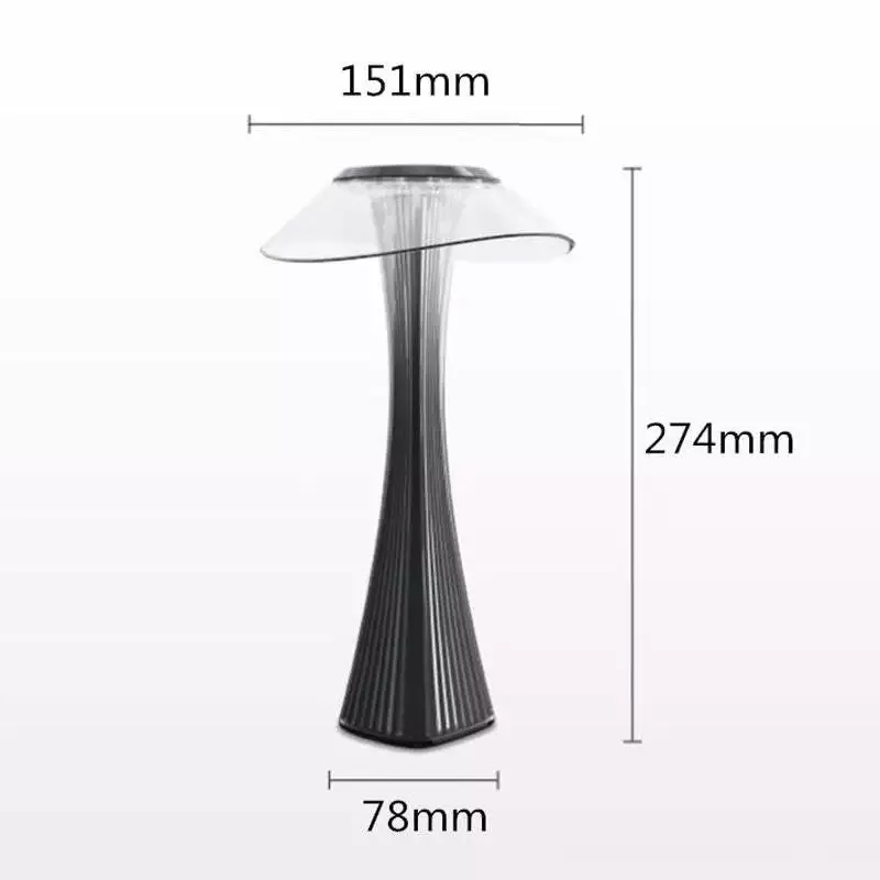 Lampe de chevet tactile acrylique brillant sans fil USB