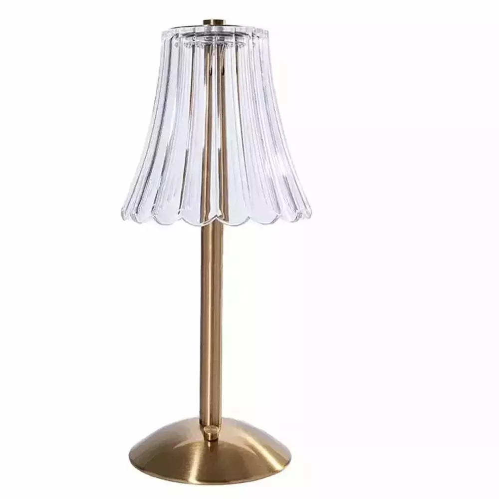 Lampe de chevet vintage tactile Cristal strié 