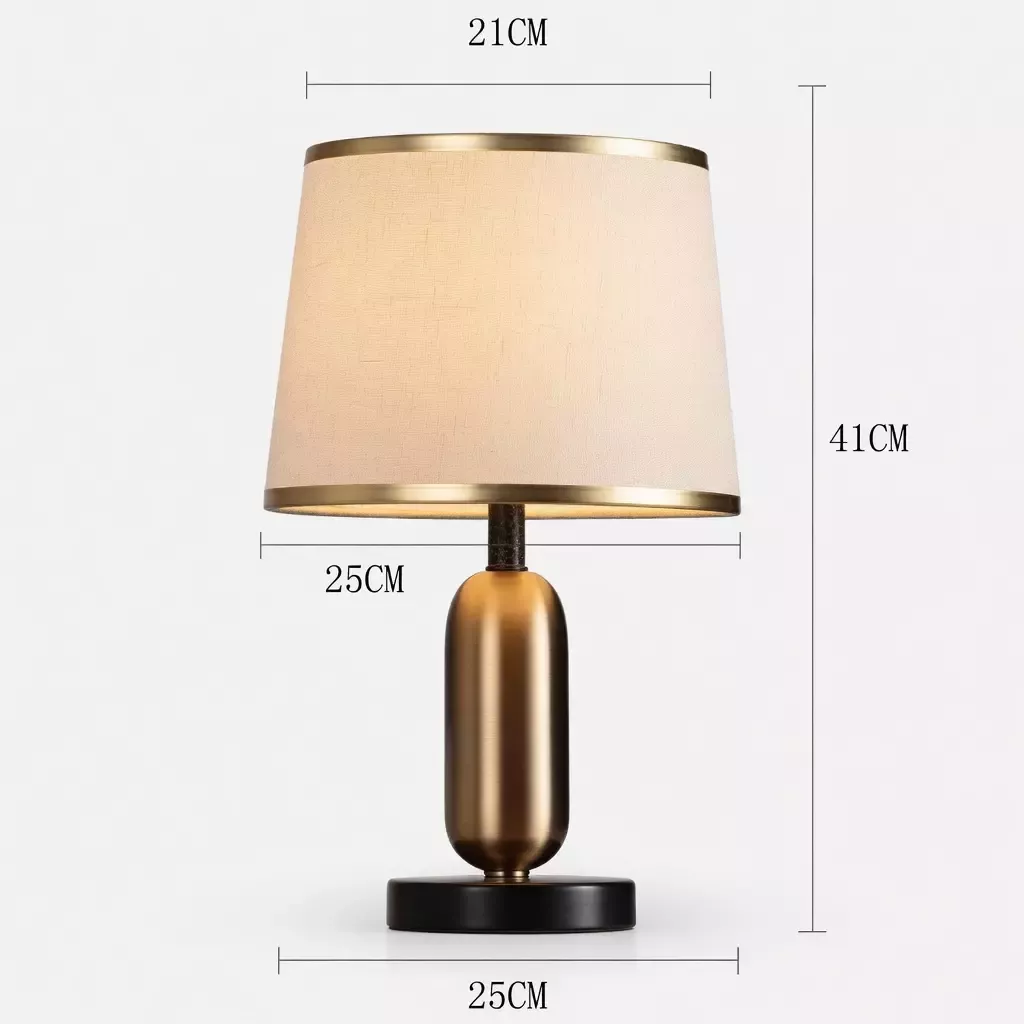 Lampe de chevet design nordique vintage Abat-jour tissu