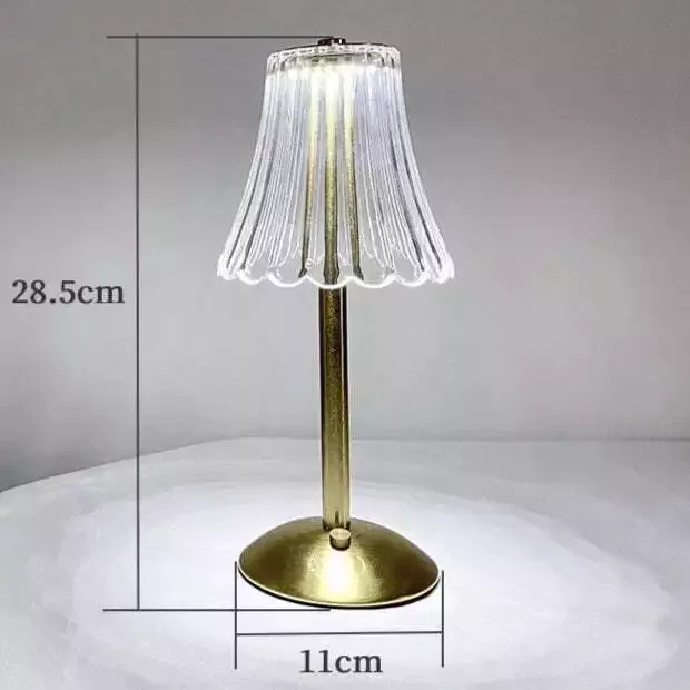 Lampe de chevet vintage tactile Cristal strié 