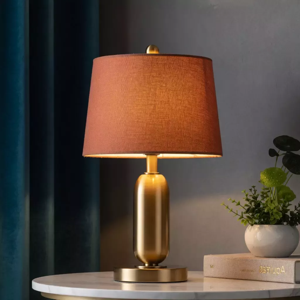 Lampe de chevet design nordique vintage Abat-jour tissu