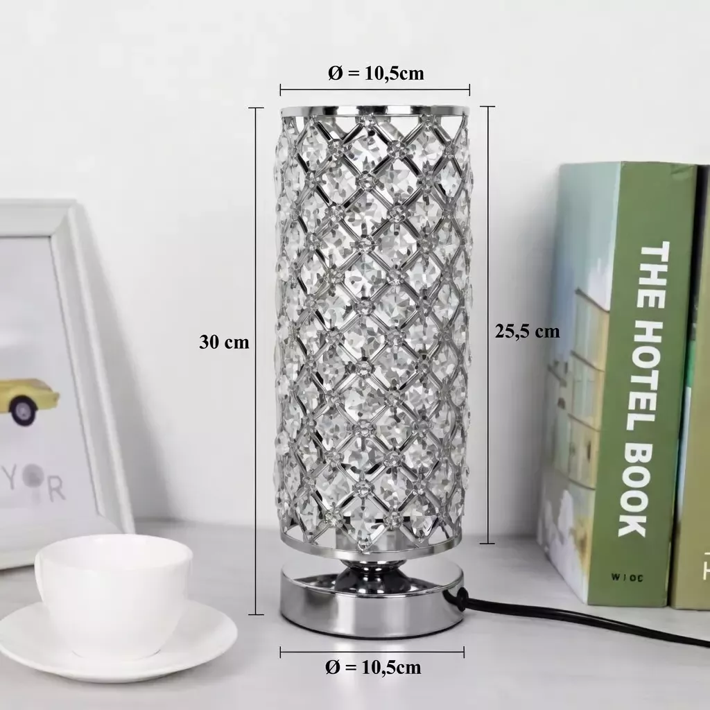 Lampe de chevet design cristal effet diamant 