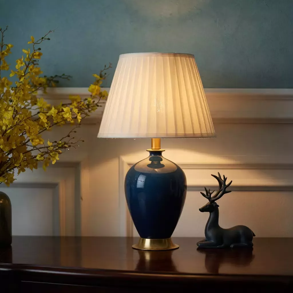 Lampe de chevet design céramique vase style américain
