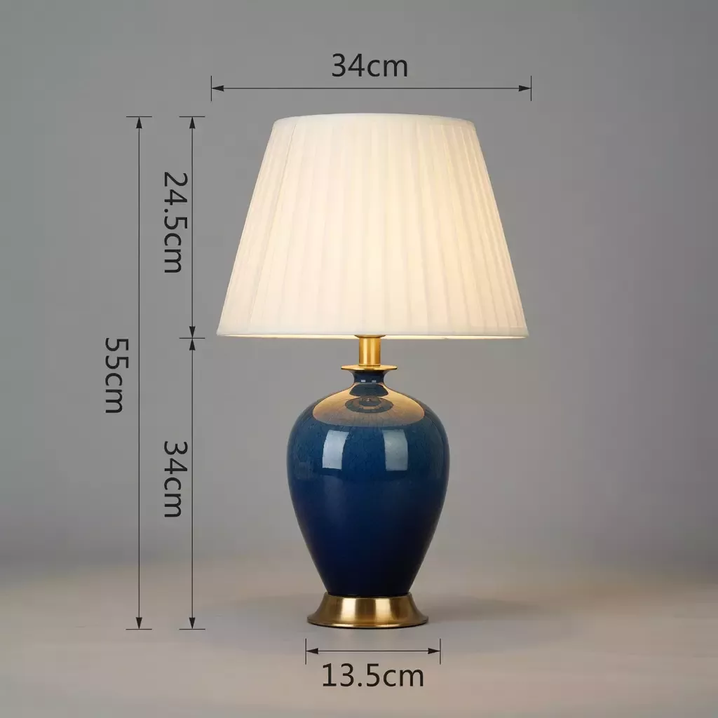 Lampe de chevet design céramique vase style américain