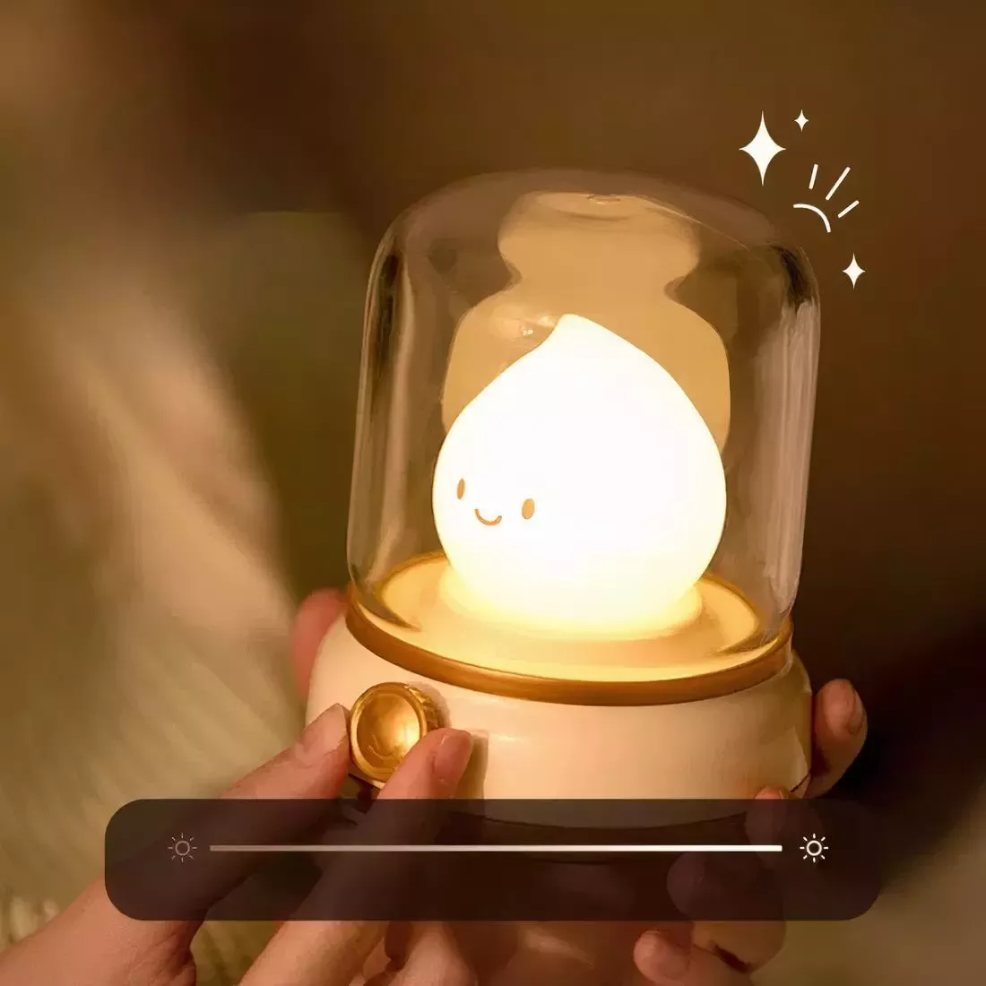 Mini lampe de chevet enfant flamme kawaii 