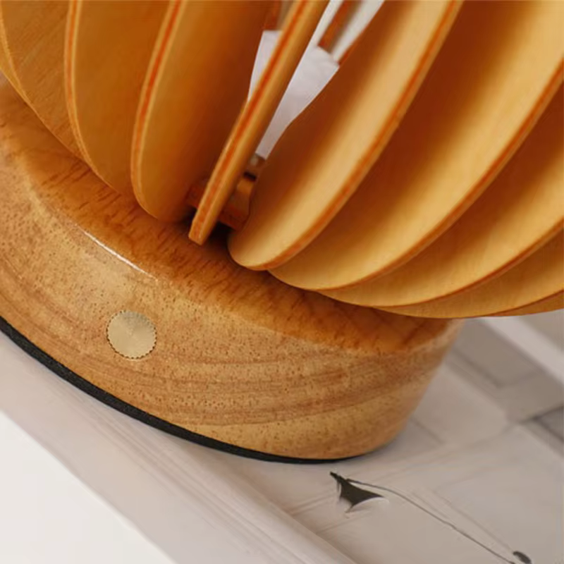 Lampe de chevet en bois plissée nordique 