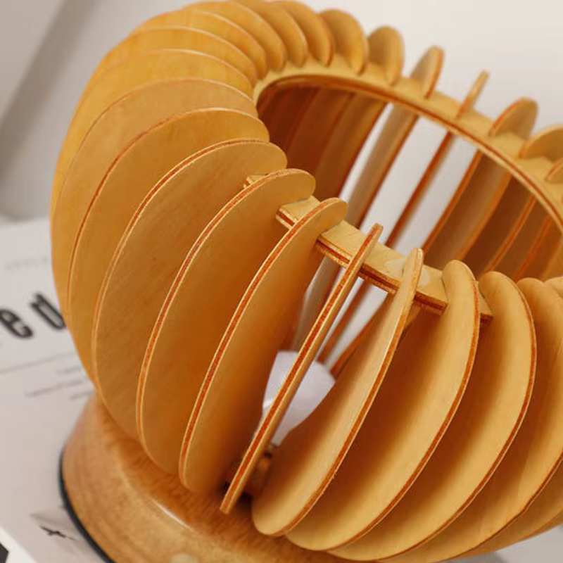 Lampe de chevet en bois plissée nordique 